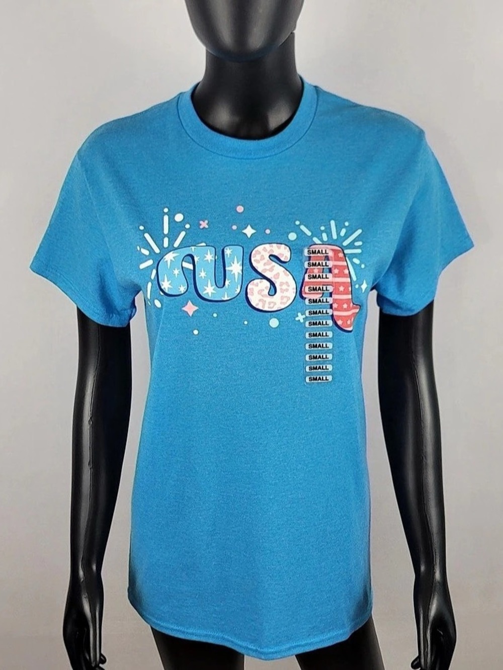 USA Gildan Blue Graphic T-Shirt Size Small NWT